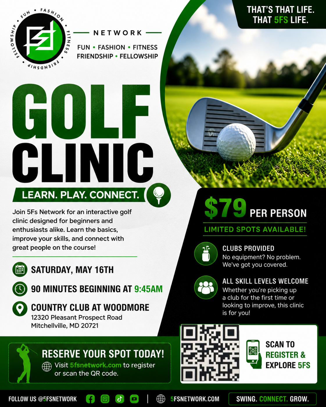 5Fs Golf Clinic at Woodmore