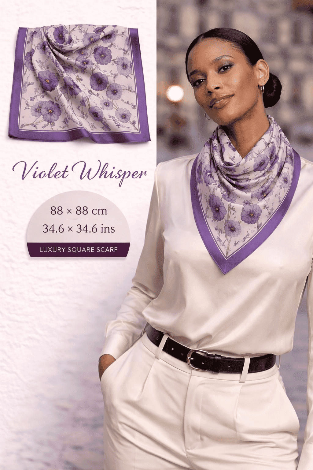 Violet Whisper Silk Scarf