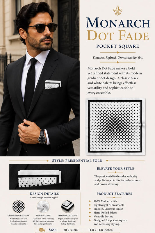 MONARCH DOT FADE POCKET SQUARE