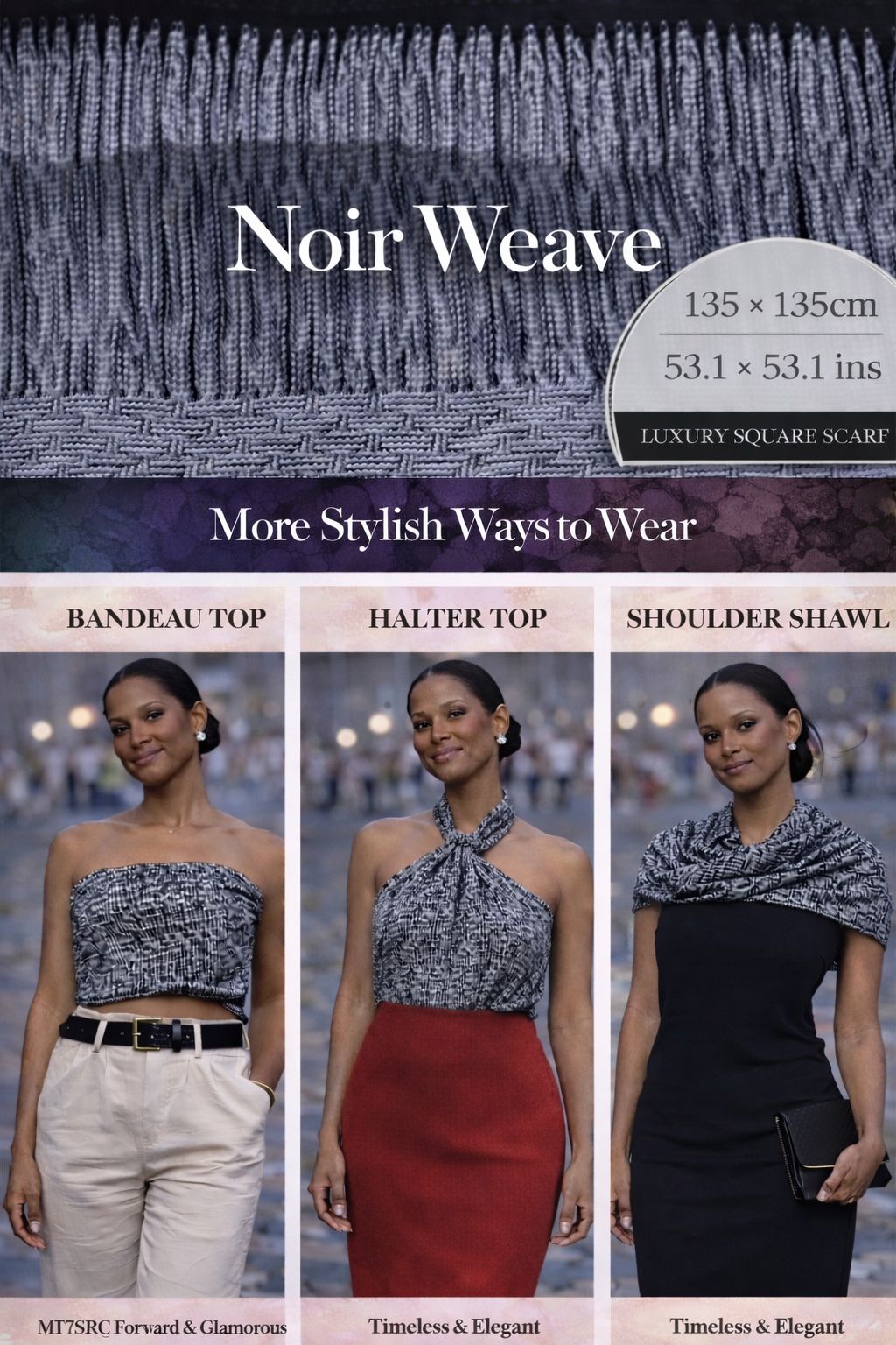 Noir Weave Luxe Silk Scarf