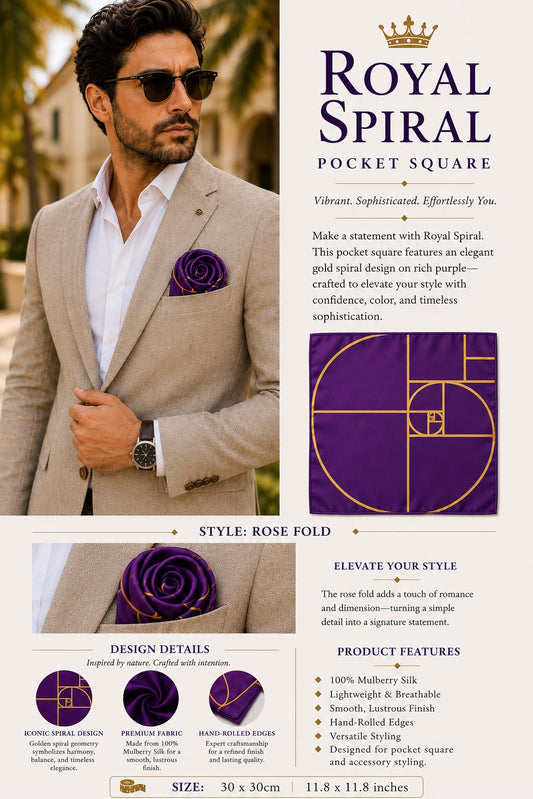 ROYAL SPIRAL POCKET SQUARE