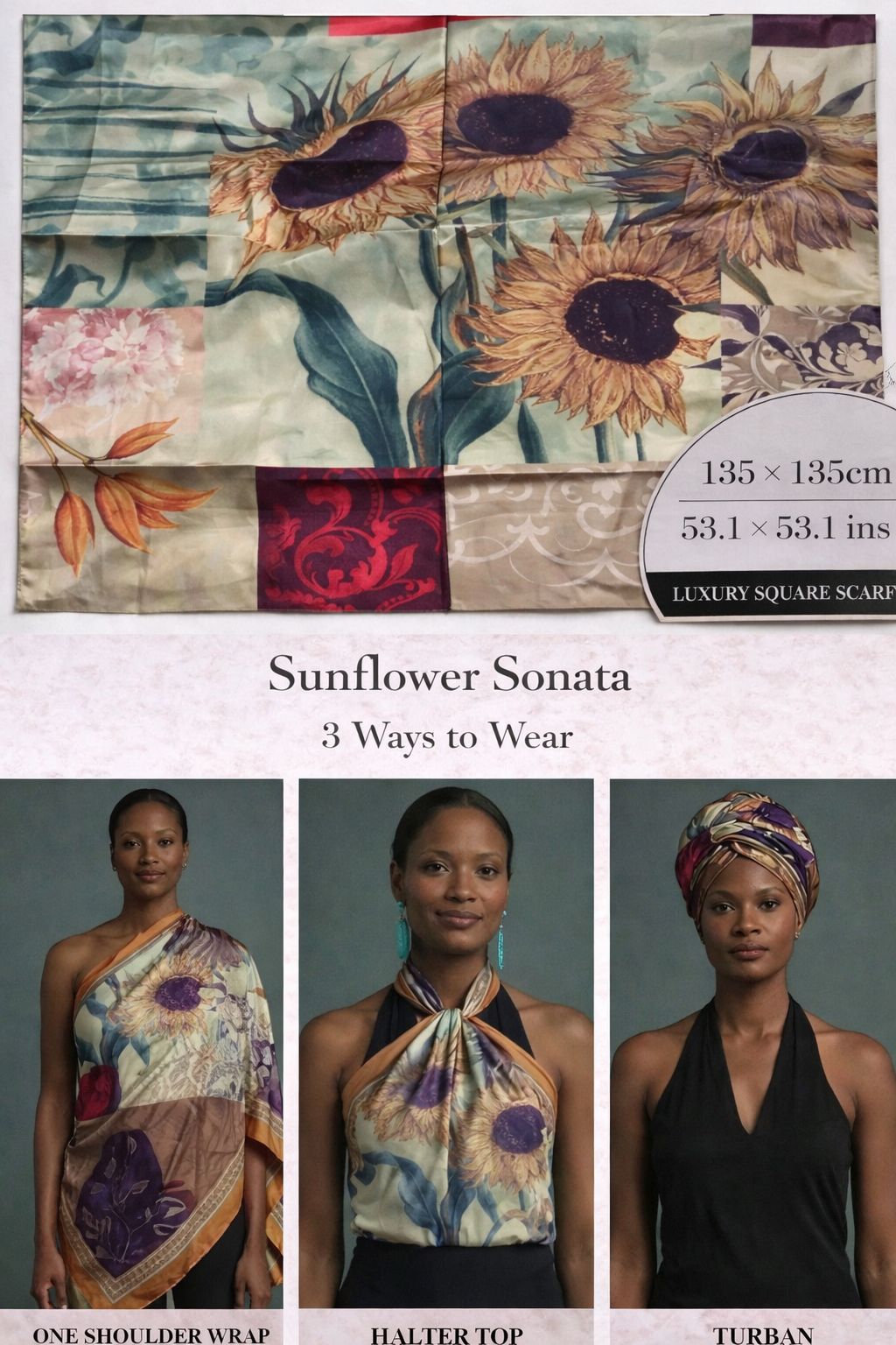 🌻 Sunflower Sonata Silk Scarf