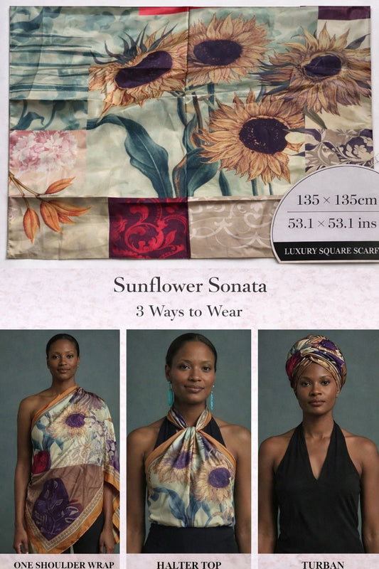 🌻 Sunflower Sonata Silk Scarf