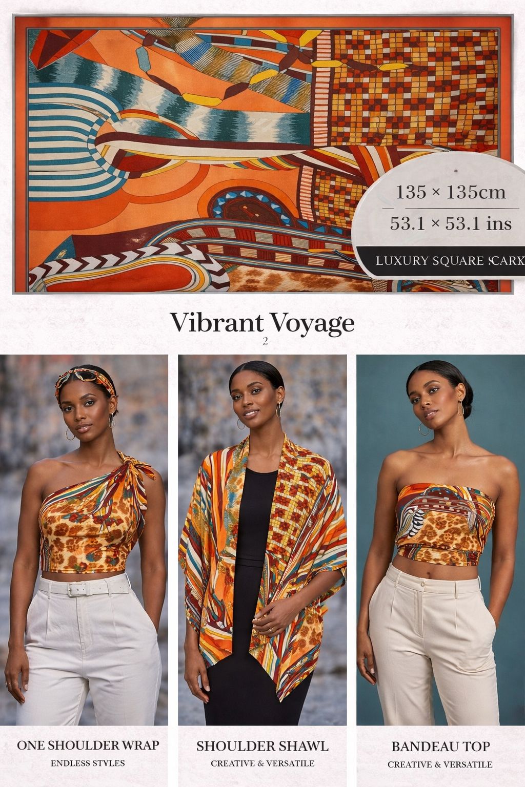 🌍 Vibrant Voyage Silk Scarf