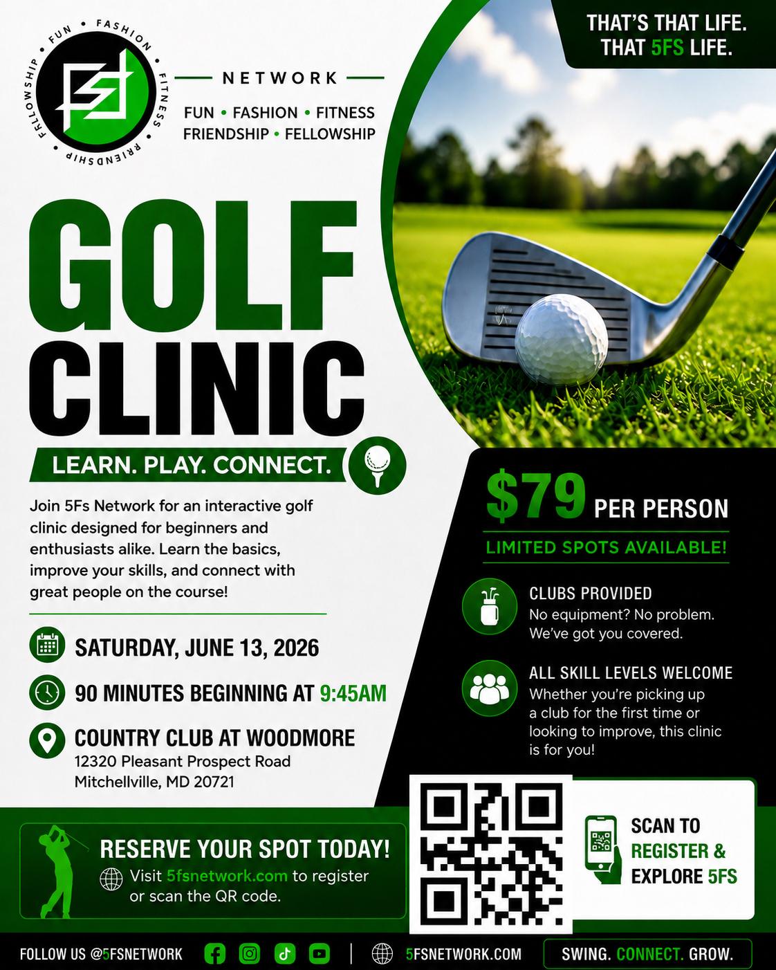 5Fs Golf Clinic at Woodmore