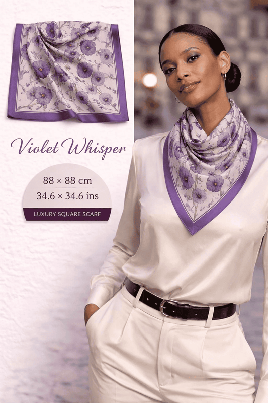 Violet Whisper Silk Scarf