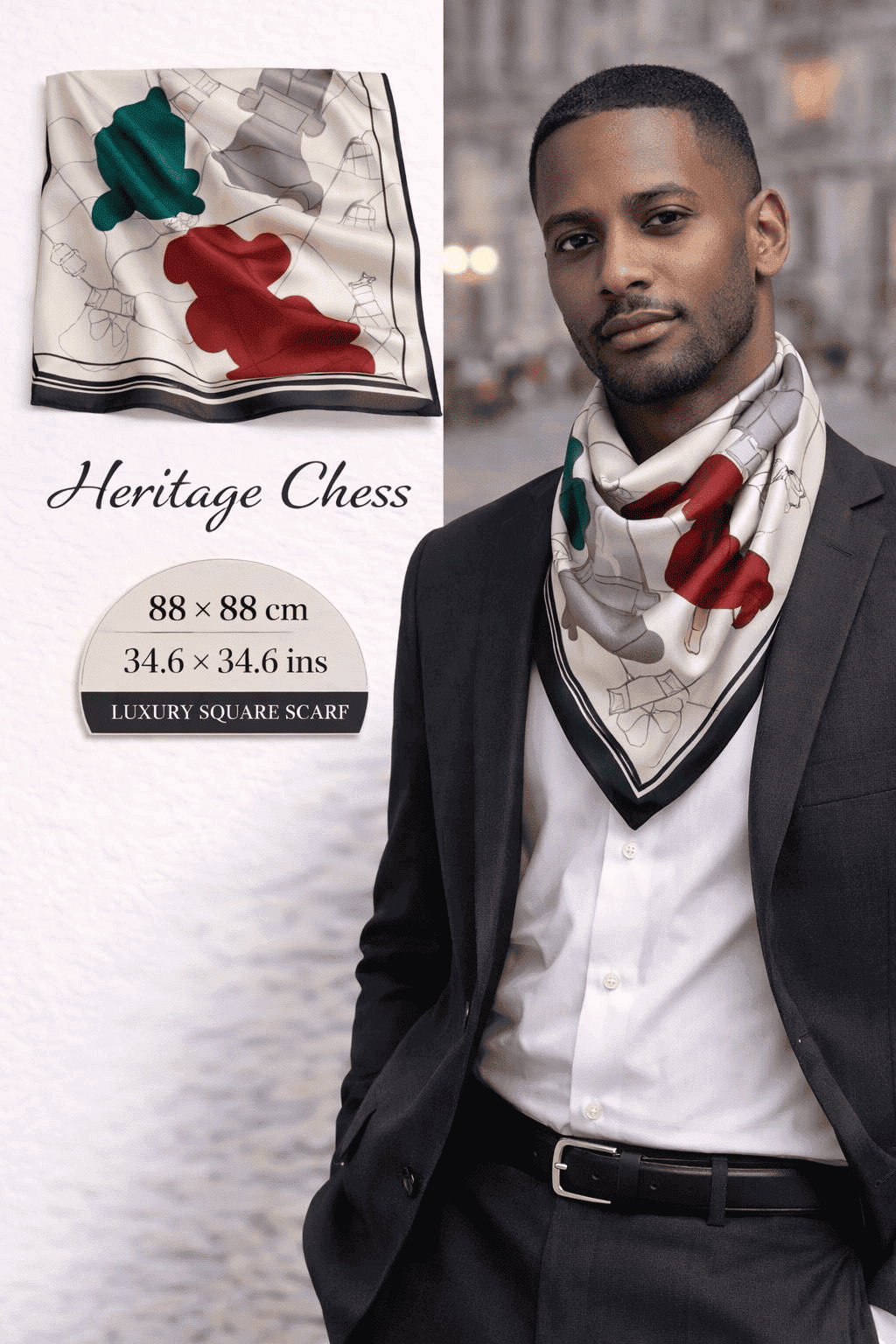 Heritage Chess Silk Scarf