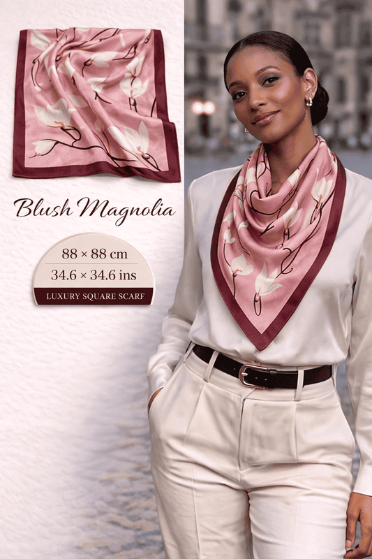 Blush Magnolia Silk Scarf