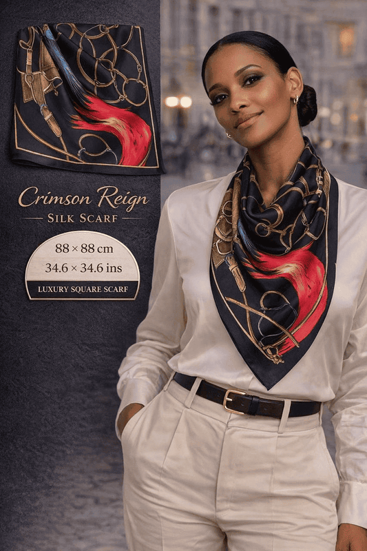 Crimson Reign Silk Scarf