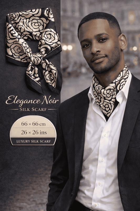 Elegance Noir Silk Scarf